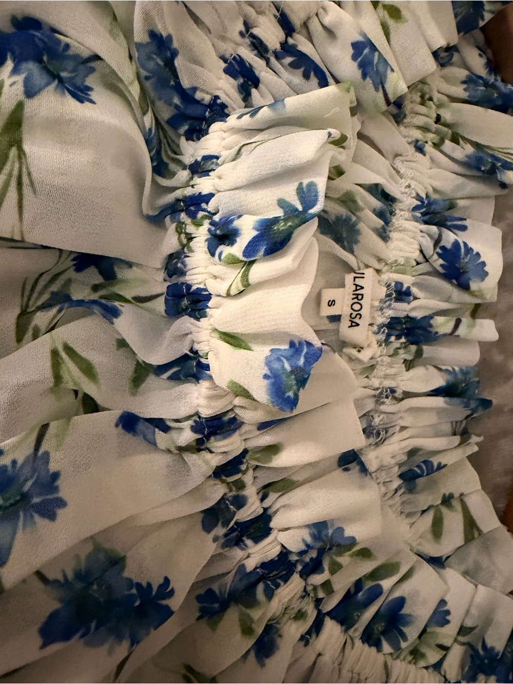 Tularosa Brogan White Mini Dress with Blue Floral Print S - Picture 11 of 13